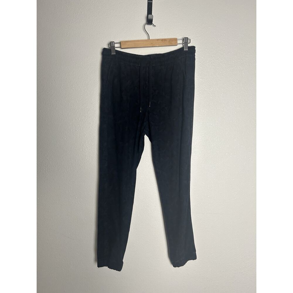 ATHLETA Printed Farallon Jogger Pants in Dark Navy Camo Size 8 Organic Cotton